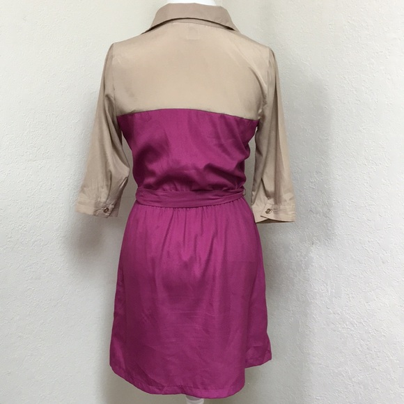 Soulmates Fuchsia and Tan Dress - Picture 4 of 6